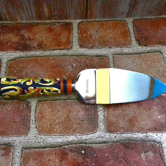 Pfaltzgraff Cake Server In Original Box Never Used Villa Dellaluna Pattern - Picture 4 of 6